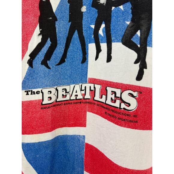 Vtg Beatles British American Flag Apple Corps Single Stitch XL T Shirt *Flawed* - Picture 5 of 16